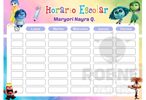 Intensamente Horario Escolar